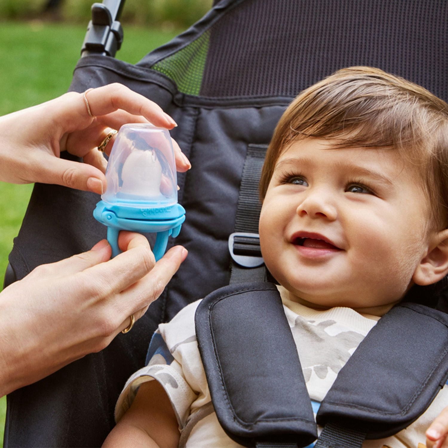 Munchkin Silicone Baby Food Feeder, 2 Pack (Blue/Mint)