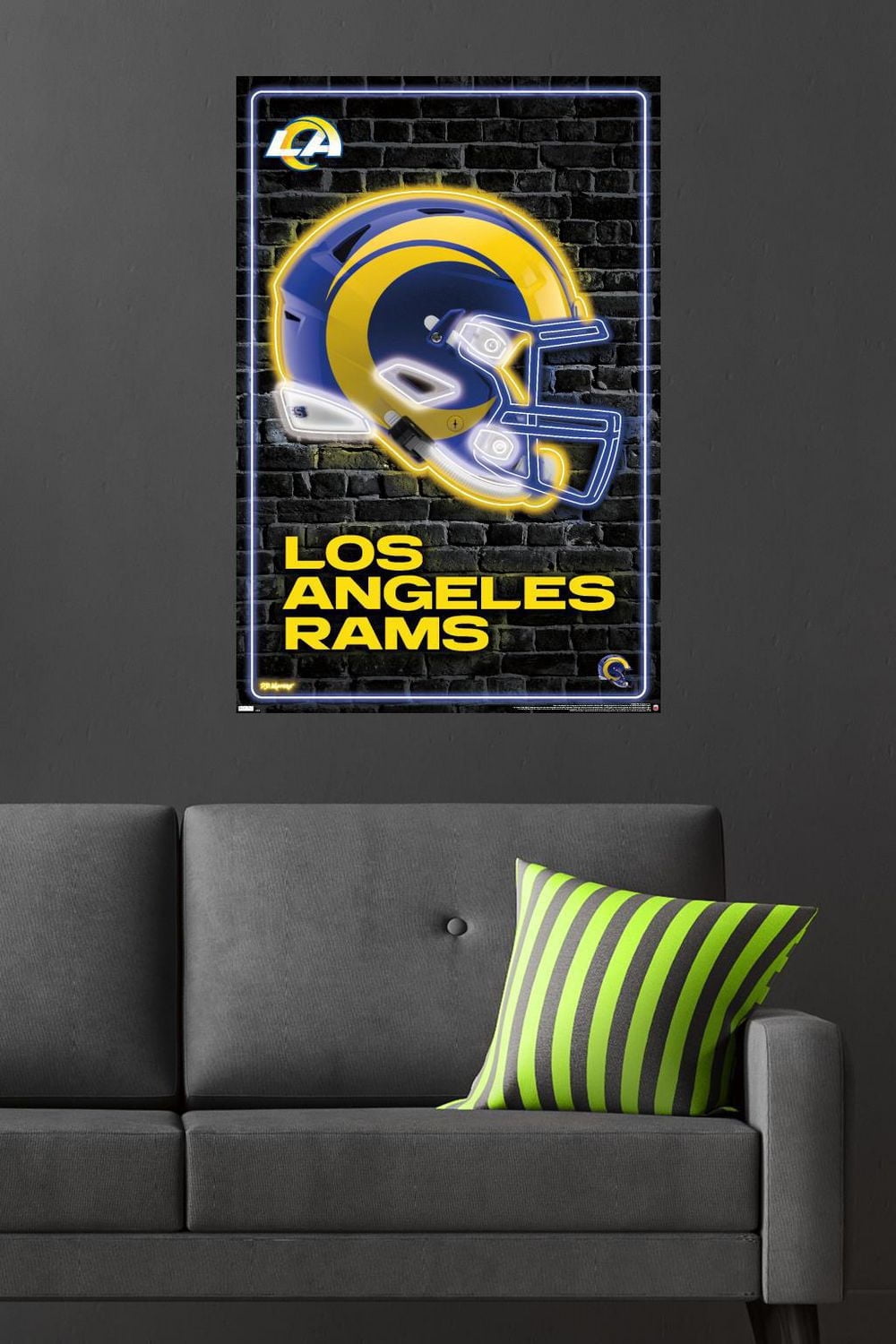 NFL Los Angeles Rams - Neon Helmet 23 Wall Poster, 22.375" x 34"