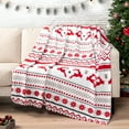 thumbnail image 2 of PAVILIA Christmas Throw Blanket | Holiday Christmas Reindeer Snowflakes Fleece Blanket | Soft, Plush, Warm Winter Cabin Throw,60x80 (White Reindeer), 2 of 9