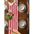 thumbnail image 5 of American Flag Burlap Cotton Table Runner 13x72 Inches Long, Retro Rustic Stars And Stripes US Flag Farmhouse Table Runners, Outdoor Dining Tablecloths Decor for Baby Shower/Party/Wedding, 5 of 6