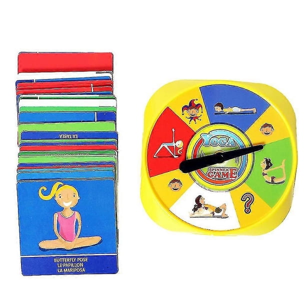 Yoga Spinning Game for Kids and Parents, Interactive Exercise Cards for Early Development and Physical Fitness