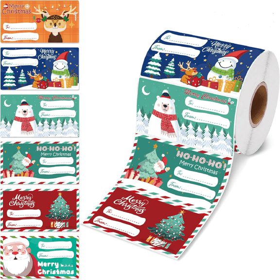 240Pcs Christmas Gift Tags Stickers - Self-Adhesive Name Tags for Christmas Gifts, Wrapping Paper, Gift Bags ā Festive Holiday Stickers Christmas Decorations