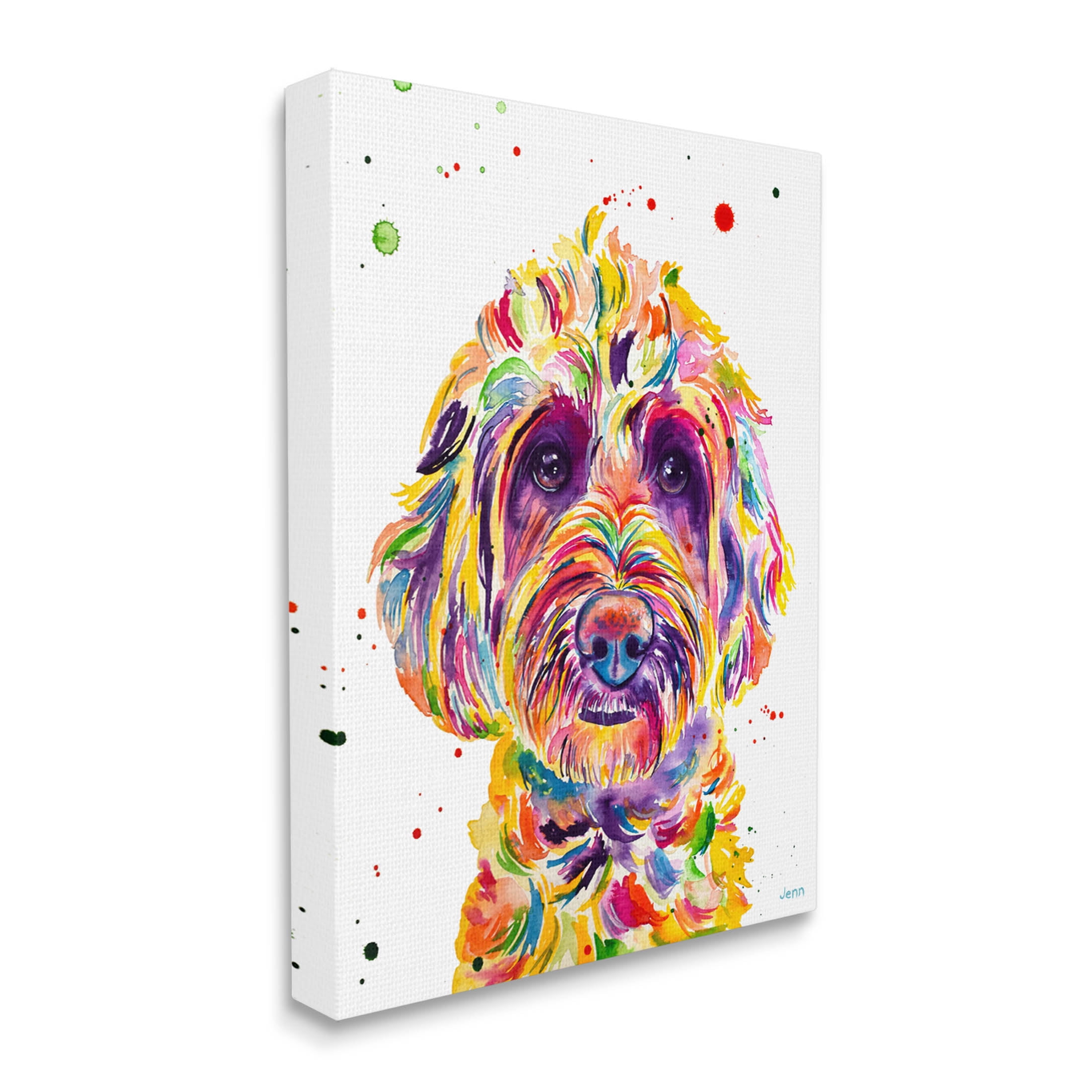 Bold Terrier Dog Pet Portrait Animals & Insects Graphic Art Gallery Wrapped Canvas Print Wall Art