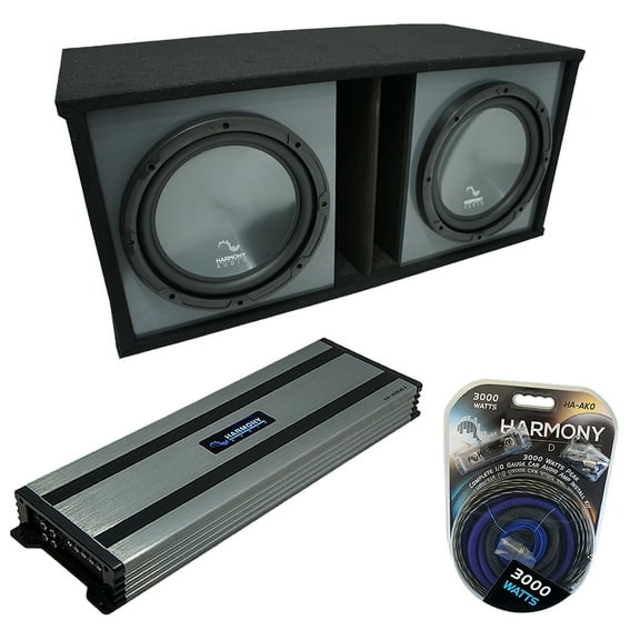 Universal Car Stereo Paintable Ported Dual 15" Harmony R154 Sub Box & HA-A1500.1