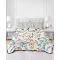 thumbnail image 2 of Twin Quilt Bedding Set, Teal Orange Eucalyptus Reversible Summer Quilt 3 Pieces, Weeping Botanical Leaves Lightweight Bedspreads Coverlets with 2 Pillow Shams for All Seasons, 2 of 5