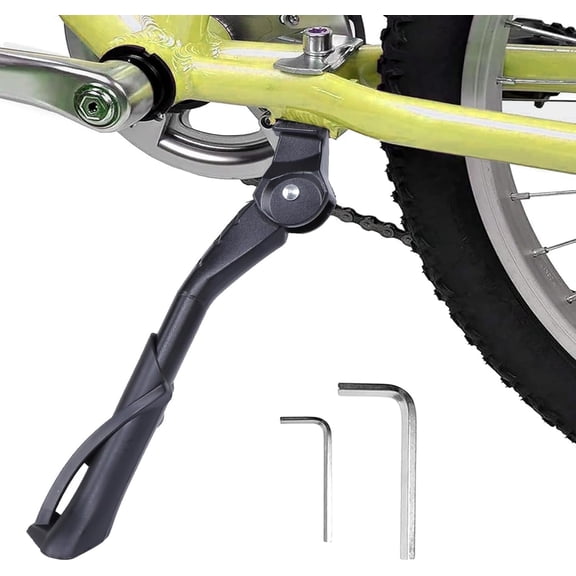 CYFIE Adjustable Aluminum Alloy Center-Mount Kickstand for 18"-22" Kids & Road Bikes, Black