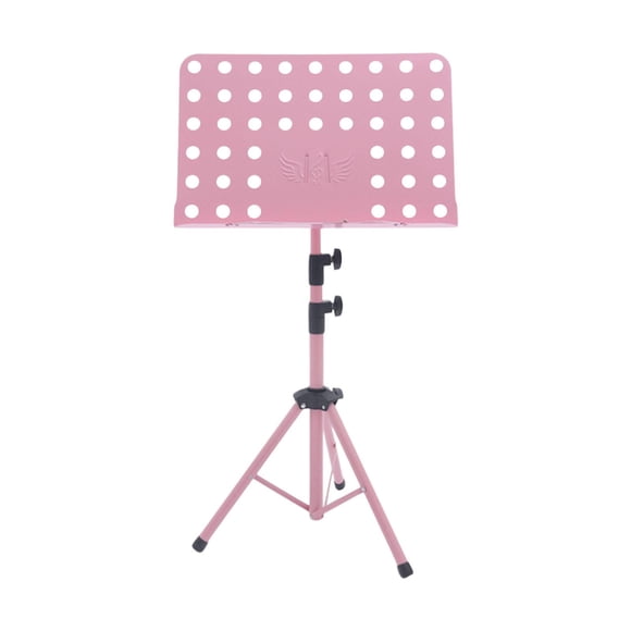 Atril para música, atril para libros, base de trípode plegable, telescópico, estable, práctico y antideslizante. Rosa