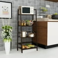 thumbnail image 2 of Costway 4-Tier Bamboo Ladder Shelf Plant Display Stand Rack Bookshelf Dark Brown, 2 of 10