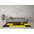 thumbnail image 3 of Ahgly Company Machine Washable Indoor Square Abstract Yellow Contemporary Area Rugs, 6' Square, 3 of 4