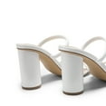 thumbnail image 5 of BURUDANI Women's Square Open Toe Block Heels Two Strap Slip On High Heeled Slides Sandals, 5 of 5