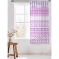 thumbnail image 3 of Sheer Curtains 63 Inch Length, Purple Pink Boho Semi Sheer Curtains Light Filtering Window Treatment, Vintage Ethnic Tribe Abstract Art Privacy Voile Drapes for Living Room Bedroom 52x63 Inch, 3 of 7