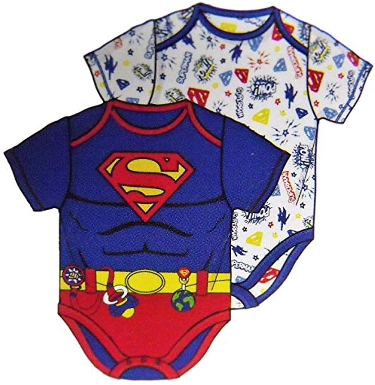 SUPERMAN DC Comics SUPERHERO Baby Infant Toddler ONE PIECE BODYSUIT 3 6 9 Months 