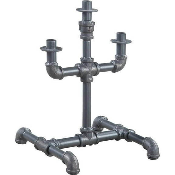 Bowery Hill Contemporary Candleholder in Sandy Gray Finish