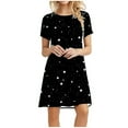 thumbnail image 1 of SMihono Robe d'Été Grande Taille pour Femmes 2023 Décontractée Unie Ample Manches Courtes Robe Ample Imprimé Floral Tournesol, 1 of 8