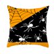 thumbnail image 1 of leyfeng Funda de almohada de tiro de Halloween, funda de cojín cuadrada, patrones decorativos de araña, luna y murciélago para fiesta de Halloween, 1 of 8