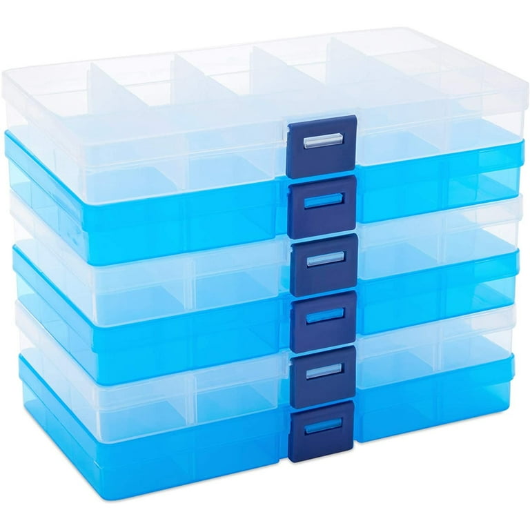 daruite DARUITE Plastic Organizer Box with Dividers, (18 grids,4PcS)  compartment Organizer, Jewelry Organizer Box, clear Organizer Box f
