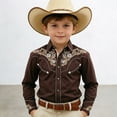 thumbnail image 2 of RMGVDSD Boys Western Cowboy Shirt With Print Long Sleeve Button Down Shirts For Kids Retro Casual Regular Fit Shirts Tops 6-7 Years, 2 of 4