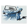 thumbnail image 1 of Teen Room Cutting Board, Silhouette of Basketball Player Jumping Success Stars Illustration, Decorative Tempered Glass Cutting and Serving Board, Large Size, Black and Violet Blue, by Ambesonne, 1 of 1