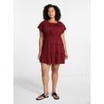 thumbnail image 2 of Time and Tru Women's Tiered Cotton Mini Dress with Flutter Sleeves, Sizes XS-XXXL, 2 of 6