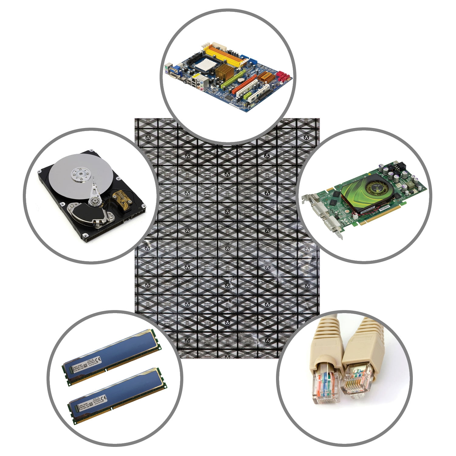 50 Sacs Antistatiques Réutilisables - Protection ESD Pour Composants électroniques (2x4 Pouces)