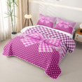 thumbnail image 3 of Erosebridal Chic Floral Bow Knot Twin Quilt Set for Girls Teens,Purple Polka Dots Twin Coverlet Set, 3 of 7