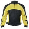 Xelement CF509 Men's 'Phantom Rider' Black and Yellow Mesh Jacket with X-Armor Protection Medium