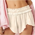 thumbnail image 2 of Annhoo Womens Satin Pajama Shorts Casual Elastic Waist Lounge Shorts Ruffle Bottoms Loose Comfy Soft Sleepwear, 2 of 2