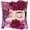 Hot pink, variant on JWH Floral Face Decorative Pillow Cover with 3D Flower Accents 18x18inch Burgundy and Purple Cushion Cover for Room Decor