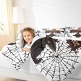 thumbnail image 3 of Manfei Vintage Halloween Black Cat Full Size Comforter Sets 3-Piece, Spider Web Pumpkin Crow Bedding Comforter Set, White Black Orange,Reversible,1 Comforter and 2 Pillowcases, 3 of 6