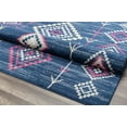 thumbnail image 6 of Soleil BR15H Native Navy Tribal Moroccan blue Area Rug, 2'x8', 6 of 9