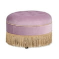 thumbnail image 4 of Jennifer Taylor Home Yolanda 24" Round Upholstered Accent Ottoman, Lavender Velvet, 4 of 6