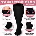 thumbnail image 5 of 3 Pairs Copper Compression Socks for Plus Size Women & Men Circulation 20-30 mmHg Knee High- Better Blood Flow, Swelling, Best Support for Medical, Running, Nursing, 5 of 6