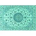 thumbnail image 1 of Ahgly Company Machine Washable Indoor Rectangle Medallion Turquoise Blue Traditional Area Rugs, 5' x 8', 1 of 4