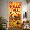 thumbnail image 2 of Cartoon Fall Banner Hello Fall Pumpkins Autumn Leaves Decoration for Seasonal Celebration Outdoor Decoration Indoor Party, 2 of 9