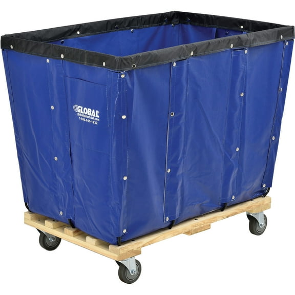 Global Industrial 16 Bushel, Blue Vinyl Basket Bulk Truck, Unassembled, 40"L x 28"W x 35"H