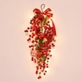 thumbnail image 4 of Decoración de año nuevo chino Botín en forma de lágrima, 22 pulgadas de bayas, hojas y cinta C con luz Zulema Botín de lágrima, 4 of 8