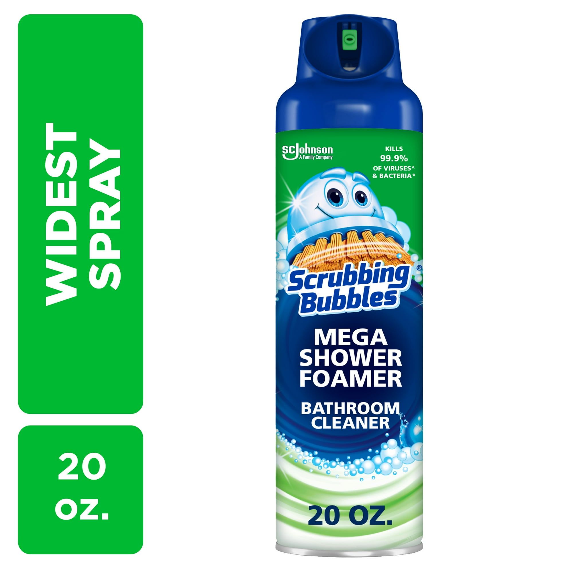 Scrubbing Bubbles Mega Shower Foamer Aerosol, Tough Foaming Bathroom, Tile, Shower & Tub Disinfectant Cleaner, Rainshower, 20 oz