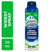 (4 pack) Scrubbing Bubbles Mega Shower Foamer Aerosol, Tough Foaming Bathroom, Tile, Shower & Tub Disinfectant Cleaner, Rainshower, 20 oz