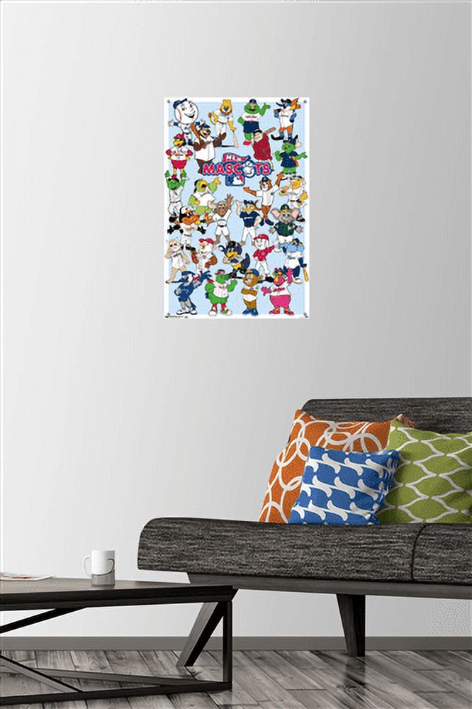 MLB League - Mascots 17 Wall Poster with Push Pins, 14.725" x 22.375"