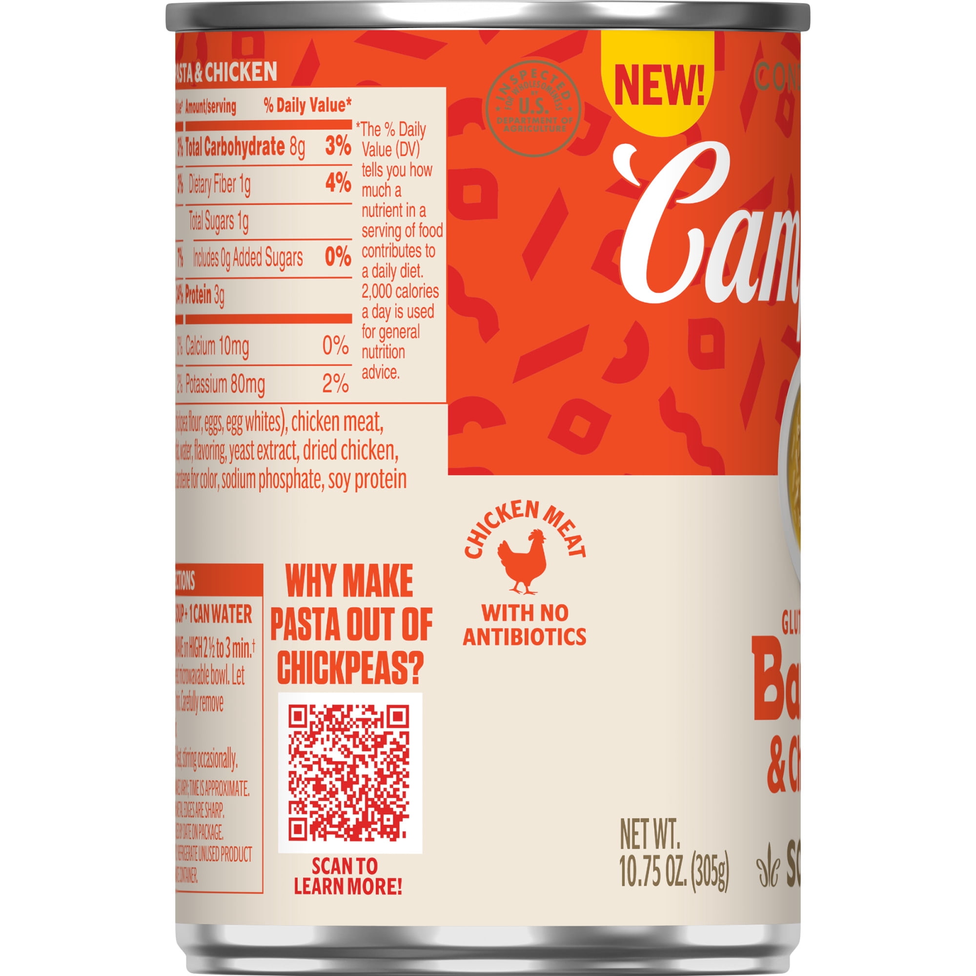 Campbell's Condensed Banza Chickpea Pasta and Chicken Soup, 10.75 oz Can