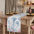 thumbnail image 2 of Table Runners 72 Inches Long Dress Scarves, Coastal Jellyfish Farmhouse Kitchen/Dining Table Runner, Coffee Tablerunners, Beach Nautical Ocean Coral Seahorse Vintage 14x72 Inch, 2 of 9