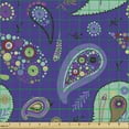 thumbnail image 2 of East Fabric by the Yard, Cultural Paisley Ornate Traditional Folk Design Oriental Motifs Blobs Leaves, Decorative Upholstery Fabric for Sofas and Home Accents, Violet Multicolor by Ambesonne, 2 of 5