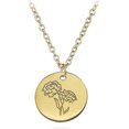 thumbnail image 1 of Collar de moneda redonda, flores talladas en acero de titanio, pequeños regalos con colgante--style2-Código de producto 36585 style2, 1 of 5