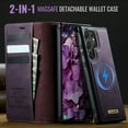 thumbnail image 2 of ELEHOLD Magnetic Detachable Wallet Case for Samsung Galaxy S20+, Shockproof Faux Leather Stand RFID Card Slots Detachable Mag-Safe Magnetic Case Cover,Removable Back Shell,Purple, 2 of 12