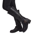 thumbnail image 4 of CEHVOM Bottes Mi-Mollet d'Hiver Chaudes pour Femmes avec Rivets, Fermeture Éclair et Talons Sabots, 4 of 8