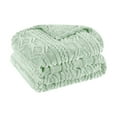 thumbnail image 2 of Superior Arctic Fleece Boho Knit Jacquard Blanket, Throw, Sea Foam, 2 of 7