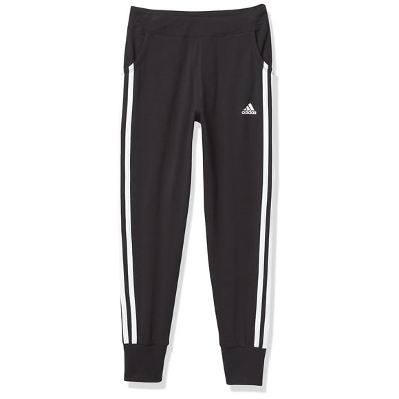 adidas Girls' 3-Stripes Cotton Joggers, Black, 2T
