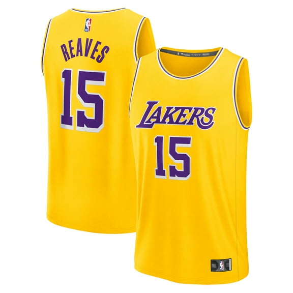 Youth Fanatics Austin Reaves Gold Los Angeles Lakers Fast Break Replica Jersey - Icon Edition