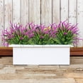 thumbnail image 3 of Artificial Flowers Outdoor Plants 7 Heads Faux UV Resistant Lavender Plastic Shrubs Indoor Outside Greenery Bushes Flower, 3 of 8