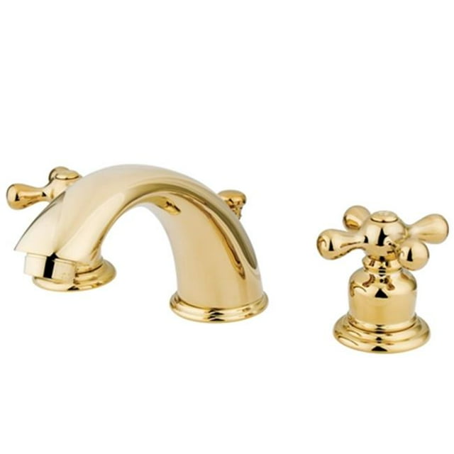 Water Saving Victorian Widespread Lavatory Faucet, Polished Brass